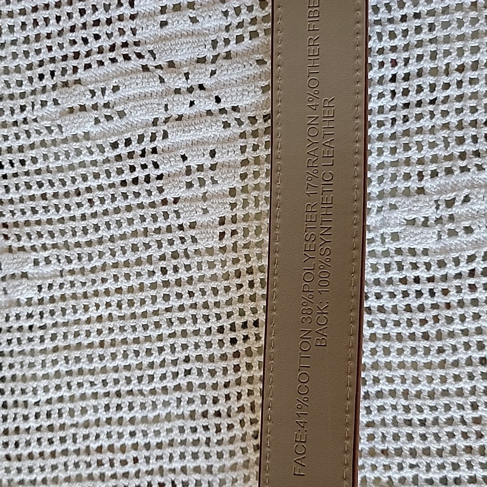 NWT Ann Taylor Blue Denim and Tan Leather Trim Belt Size S - Picture 3 of 5
